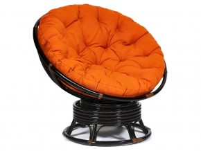 Кресло-качалка Papasan w 23/01 B с подушкой Antique brown, ткань Оранжевый в Муравленко - muravlenko.магазин96.com | фото