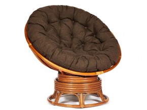 Кресло-качалка Papasan w 23/01 B с подушкой Cognac, ткань Коричневый в Муравленко - muravlenko.магазин96.com | фото