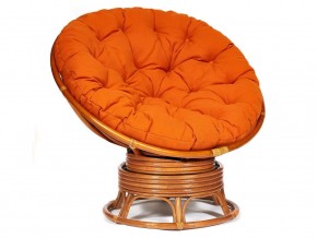 Кресло-качалка Papasan w 23/01 B с подушкой Cognac, ткань Оранжевый в Муравленко - muravlenko.магазин96.com | фото