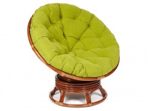 Кресло-качалка Papasan w 23/01 B с подушкой Pecan, флок Олива в Муравленко - muravlenko.магазин96.com | фото