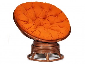 Кресло-качалка Papasan w 23/01 B с подушкой Pecan, ткань Оранжевый в Муравленко - muravlenko.магазин96.com | фото