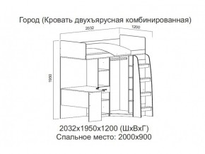 Кровать двухъярусная комбинированная в Муравленко - muravlenko.магазин96.com | фото