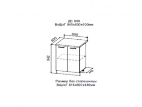 Шкаф нижний ДС600 с полкой (2 дв) в Муравленко - muravlenko.магазин96.com | фото